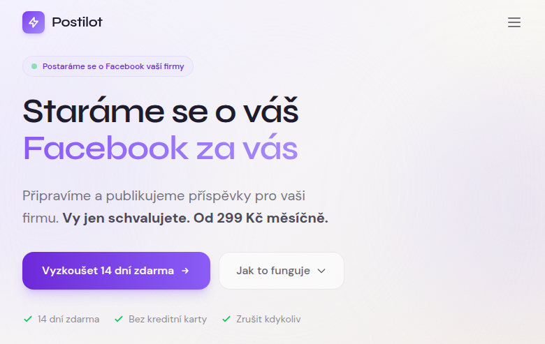 Postilot dashboard — správa příspěvků